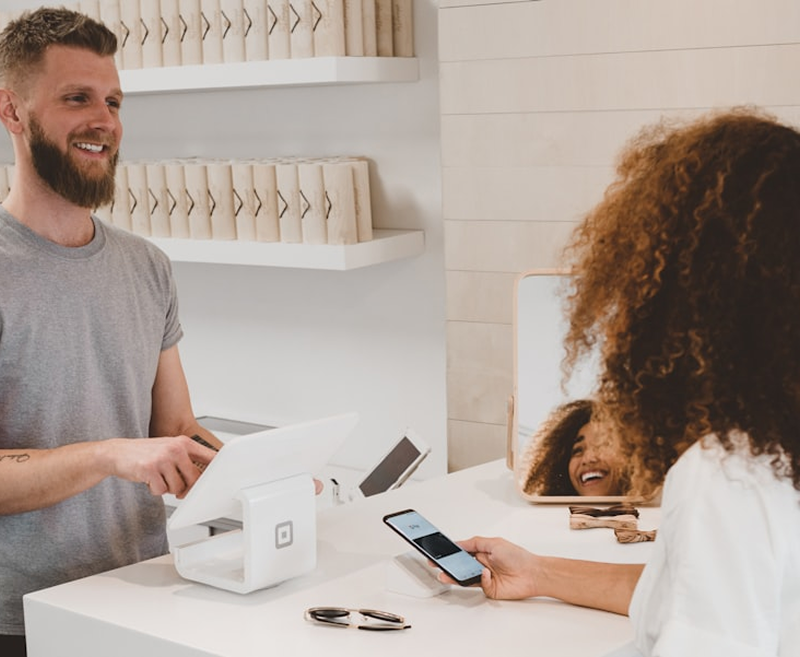 Sales team in showroom